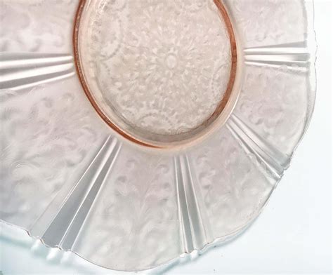 Blush Pink Depression Glass Platter American Sweetheart Cake Plate