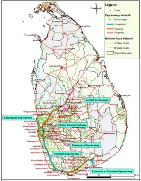 Expressway Network In Sri Lanka Source Sri Lanka Road Development