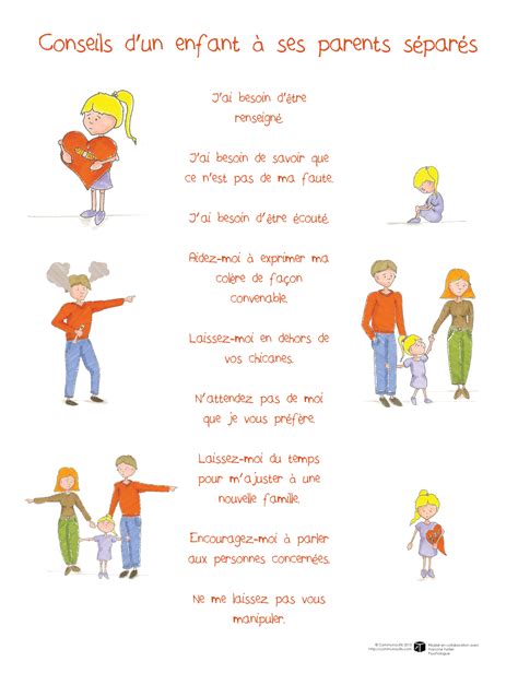 Affiche Conseils Dun Enfant à Ses Parents Séparés Communoutils