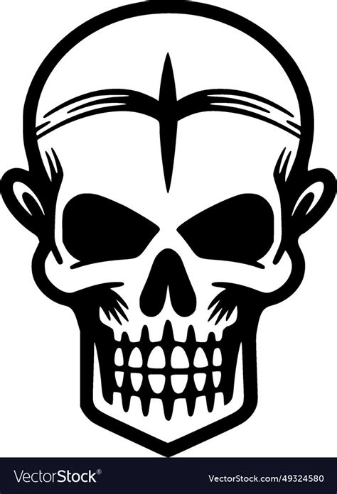 Skull Black And White Royalty Free Vector Image