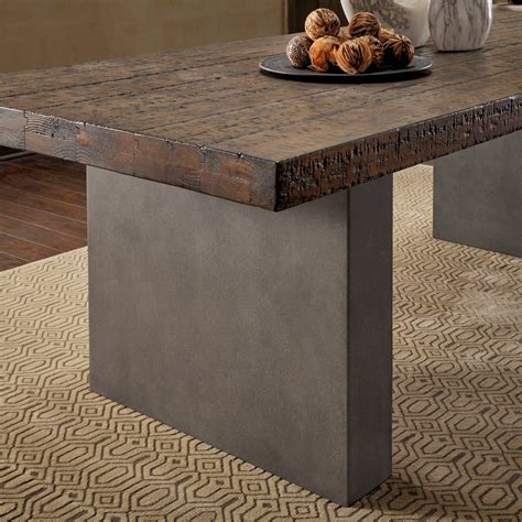 Blake Reclaimed Wood And Concrete Dining Table In 2021 Concrete Dining Table Wood And