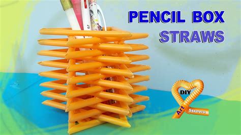 Diy Straw Craft Easy Pencil Holder How To Make Pen Stand Using Straw