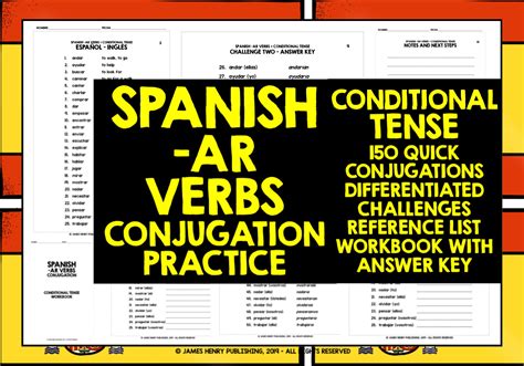 Spanish Ar Gcse Verbs Conditional Tense Conjugation Practice Teaching