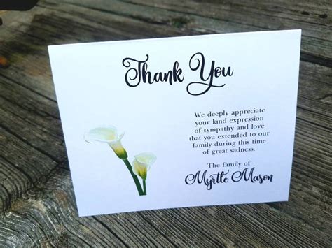 Kate Smeaton Thank You Note For Flowers For A Death Engagement Thank