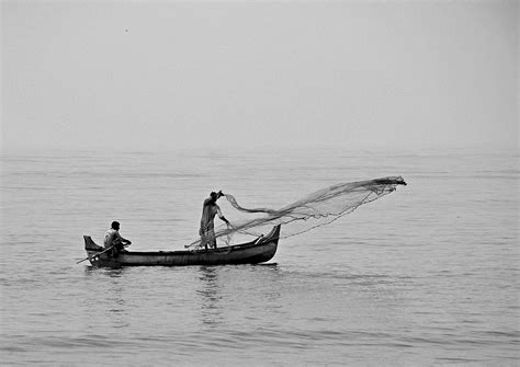 1200px Fishing With Cast Net From A Boat Near Kozhikode Beach Fr