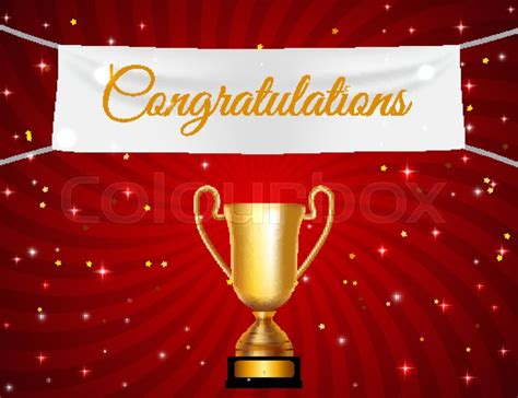 Gold Cup Winner Congratulations Stock Vector Colourbox