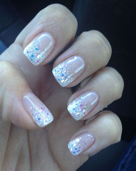 12 Gel French Tip Glitter Nail Art Designs And Ideas 2016 Fabulous Nail