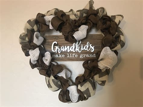 Grandchild Wreath Wreaths Burlap Wreath Decor
