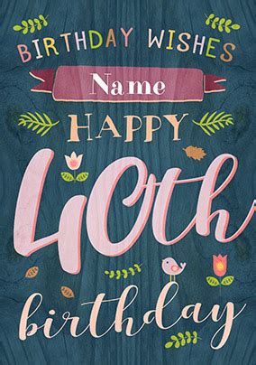 I wish you have fun on your birthday and that you enjoy being 20 the second time around. Paper Wood - 40th Birthday Card Female Birthday Wishes ...
