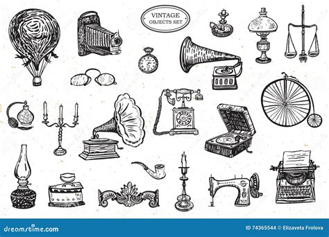 Vintage Objects Set Stock Vector Illustration Of History 74365544
