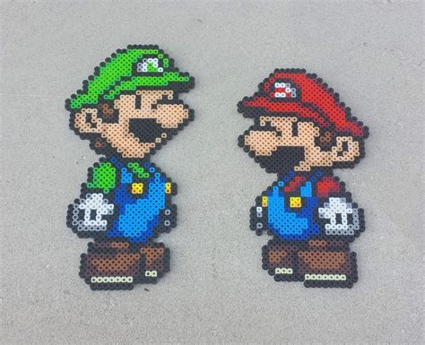 Paper Mario Bros Super Mario Perler Bead Sprites By Maddogscreations