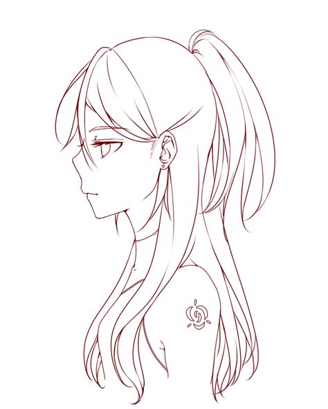 Oc Airyee Side View Line Art By Amulet96 On Deviantart