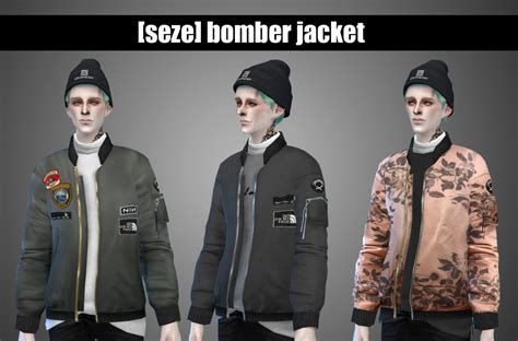 S4seze Seze Bomber Jacket Awith Turtle Sims 4 Cc