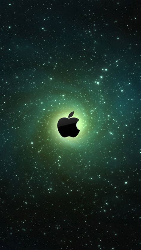 Download Starry Black Apple Logo Iphone Wallpaper