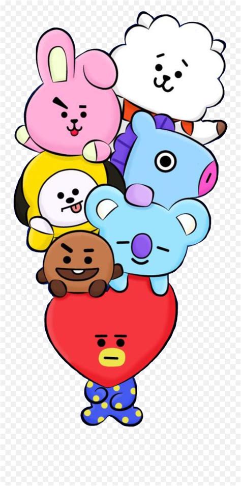 Bt21 Bts Cooky Shooky Koya Mang Sticker Bts Chimmy Emojibts Animal