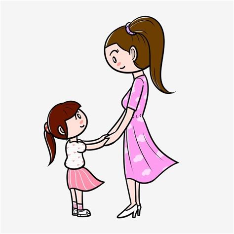 Caricatura Día De La Madre Madre E Hija Caricatura Madre E Hija Png