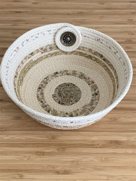 Coiled Rope Bowl Rope Basket Coiled Fabric Bowl Rope Decor