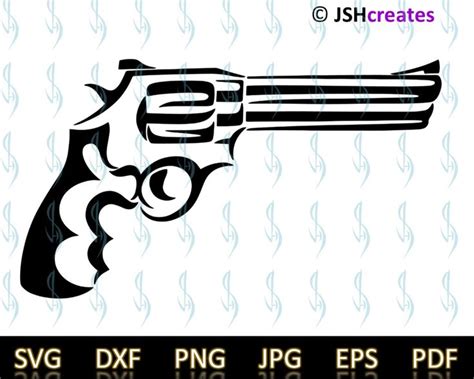 Scrapbooking Papercraft Dxf Pistol Svg Revolver Files For Cricut Png