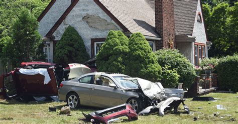 Video Two Cars Crash Into House On Marple Road Two Injured