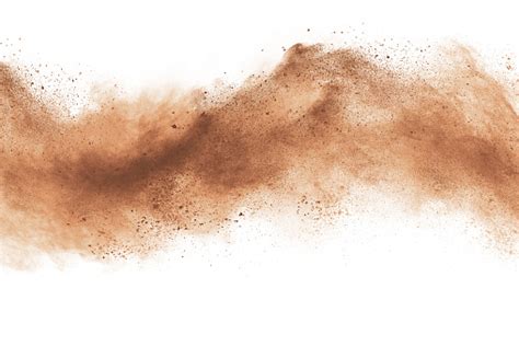 Brown Powder Explosion Isolated On White Background Stock Photo