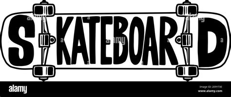 Skateboard Lettering Phrase On Skateboard Background Design Element