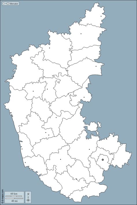 Karnataka Free Map Free Blank Map Free Outline Map Free Base Map Outline Districts Main Cities