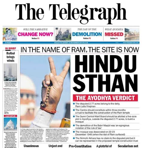Ram Lalla Comes Home How Indian Newspapers Reported Landmark Sc Verdict On Ayodhya Dispute Case