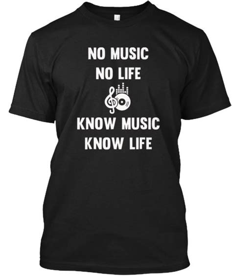 No Music No Life T Shirt Black T Shirt Front Shirts T Shirt Life