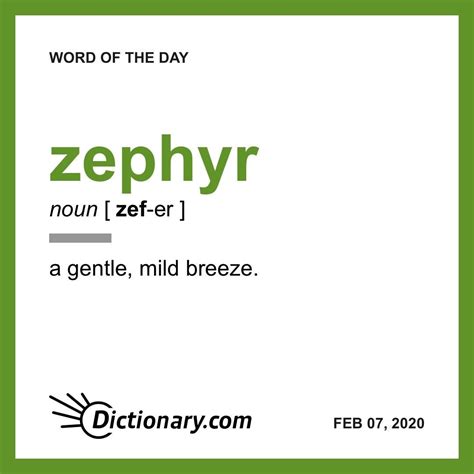 Zephyr Word Of The Day February 7 2020 Word Of The Day English