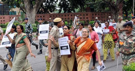Aidwa Delhi Held A Protest Against Increasing Incidents Of Sex Crimes