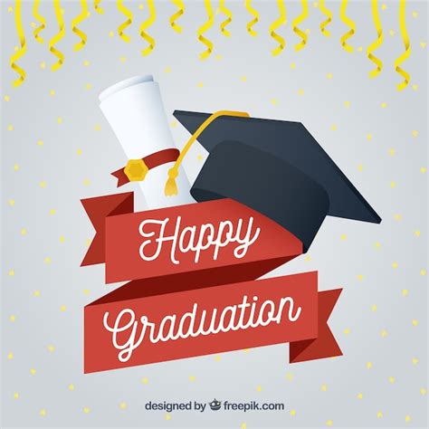 Happy Graduation Background With Cap And Diploma Vector Free Download