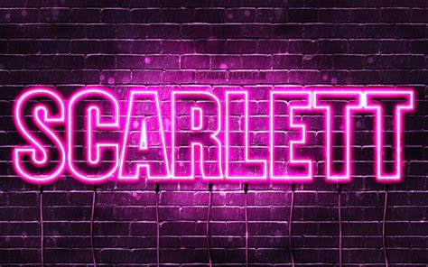 Download Wallpapers Scarlett 4k Wallpapers With Names Female Names Scarlett Name Purple