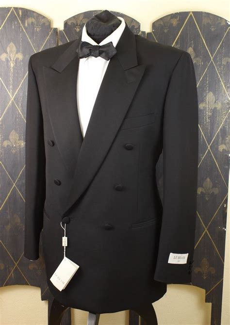 Lubiam 1911 Tuxedo Dinner Jacket Black 6x1 Double Breasted Euro 52l