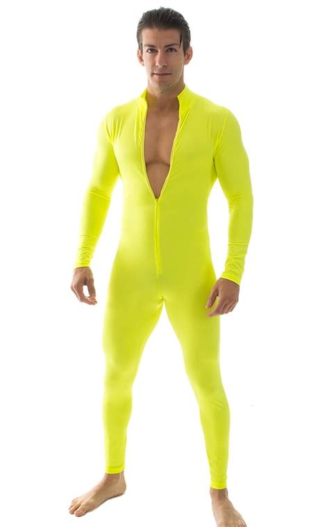 Full Bodysuit Suit For Men In Chartreuse