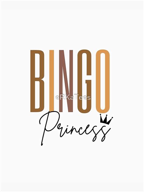 Bingo Princess Nude Tones I Love Bingo Girl Playing Bingo Poster