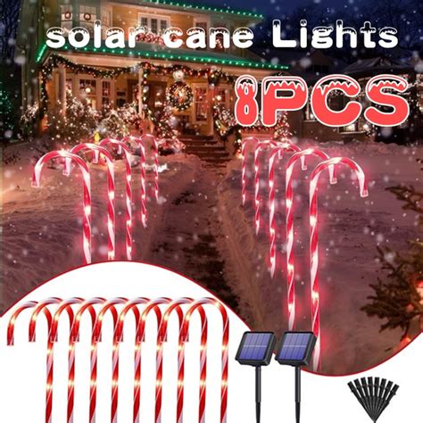 New Upgrade Solar Candy Cane Lights48 Pack Outdoor Lighted Candy