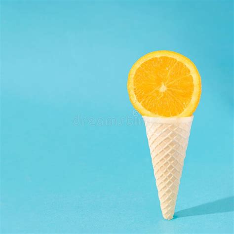 Orange In Ice Cream Cone Summer Coming Design Idea Aesthetic