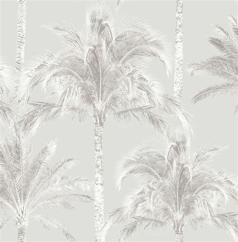 Miami Tropical Palm Trees Print Grey Feature Wallpaper Fine Decor