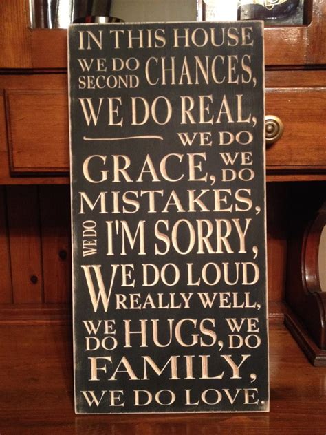 Custom Carved Wooden Sign In This House We Do Second Chances