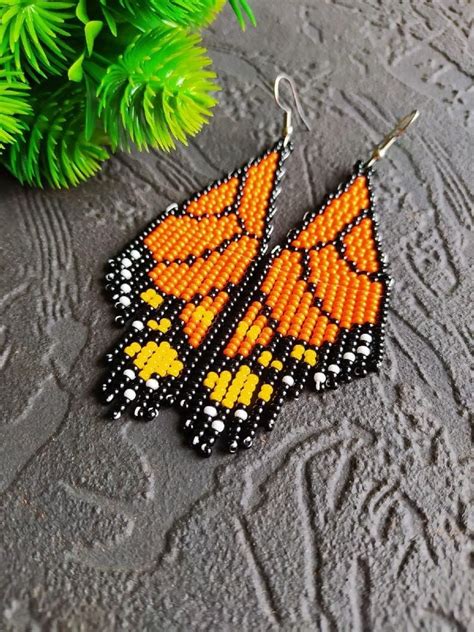 Monarch Butterfly Wing Earrings Orange Butterfly Earrings Etsy In