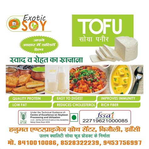 Exotic Soy Fresh Tofu Soya Paneer Packaging Size 200 Gm Packaging Type Vacuum Pack Rs 35