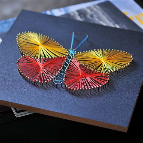 Butterfly String Art Diy Crafts Adultkids String Art Kits Etsy