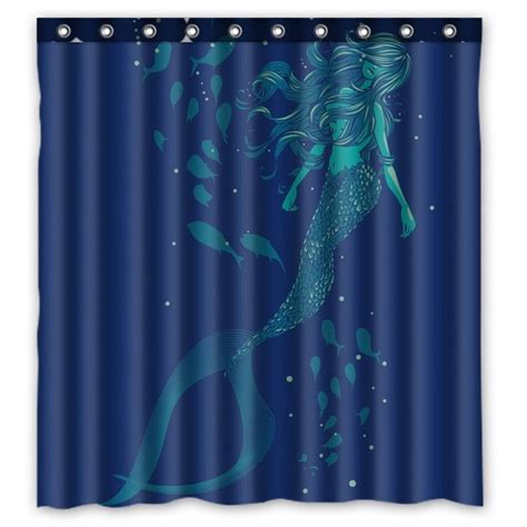 Gckg Vintage Mermaid Waterproof Polyester Shower Curtain Bathroom Deco 66x72 Inches Walmart