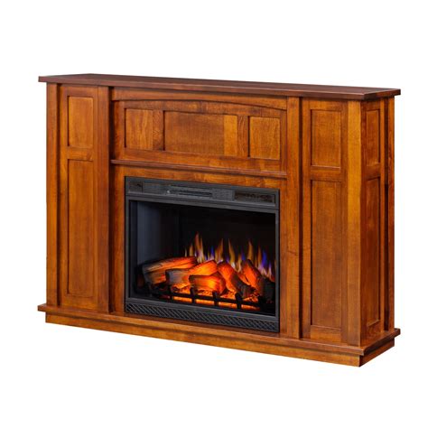 Amish Made Amish Wood Fireplace Mantle With Electric Heater