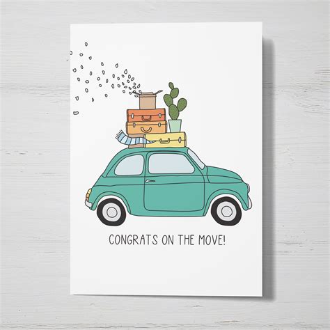 Congrats On The Move Greeting Card New Home Card Moving Etsy