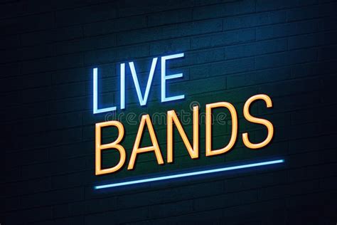 Live Bands Club Concept Neon Sign Stock Illustration Illustration Of