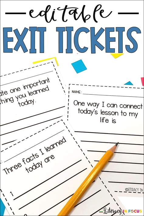 Create Your Own Or Use One Of The Eighteen Different Exit Ticket