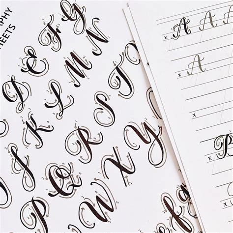 Modern Calligraphy Practice Alphabet Printable Learn Etsy