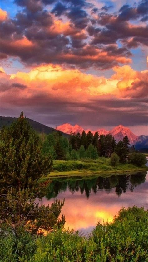 Free Download Wallpaper River Summer Mountains Forest Tree Sky Clouds