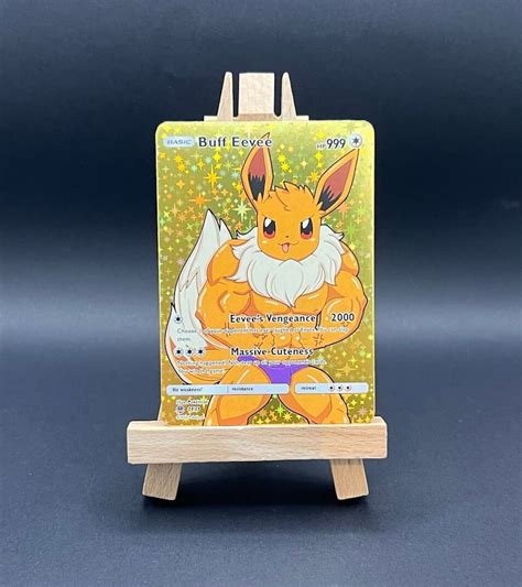 Buff Eevee Custom Pokemon Card Valentines T For Him Etsy Ireland